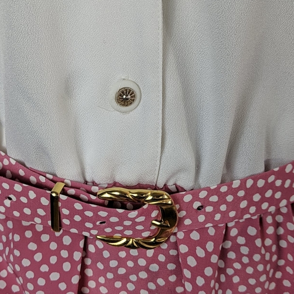 Vintage Florentine Pink Polka Dot Dress With Matching Jacket 12 (fits M) - Picture 9 of 16